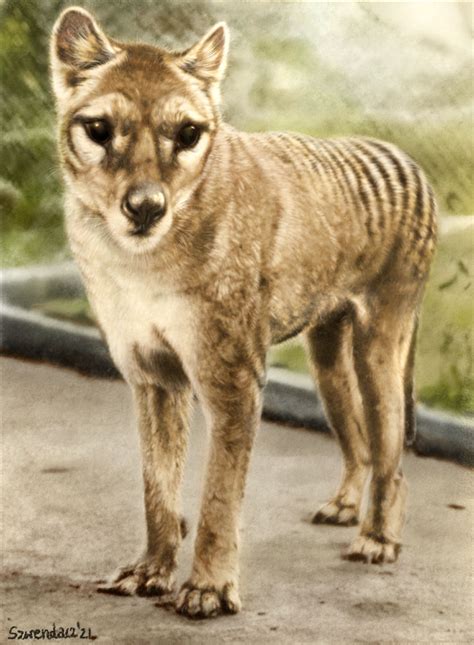 Thylacine Colorized Photo By Szwendacz On Deviantart