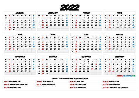 20 Federal Holidays 2022 Free Download Printable Calendar Templates ️