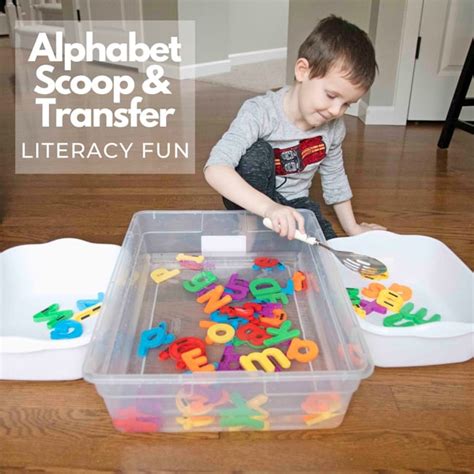 Alphabet Scoop And Transfer Literacy Activity Busy Toddler Product4kids