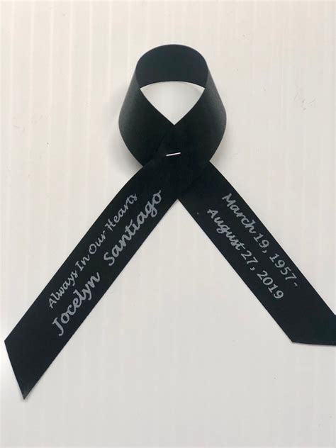 In Memory Of Custom Printed Funeral Ribbon Awareness Ribbon Etsy Canada