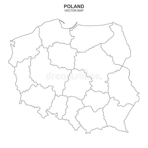 Mapa Político De Polonia Aislado De Fondo Blanco Ilustración Del Vector