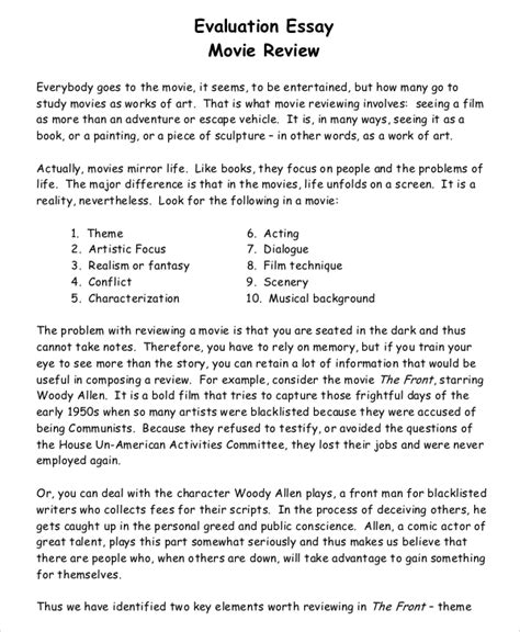 Regardless of your major whether it be psychology or economics, for example, you are likely to perform this kind of assignment at some point. FREE 8+ Sample Movie Reviews in MS Word | PDF
