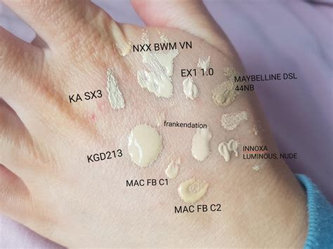 Swatches Of Some Popular Pale Olive Warm Neutral Foundations For Comparison Rolivemua