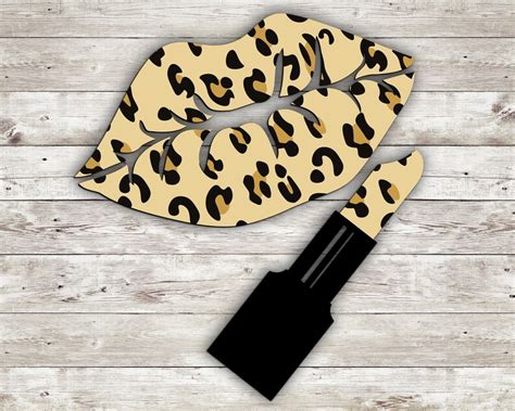 Cheetah Print Lips And Lipstick Svg Etsy