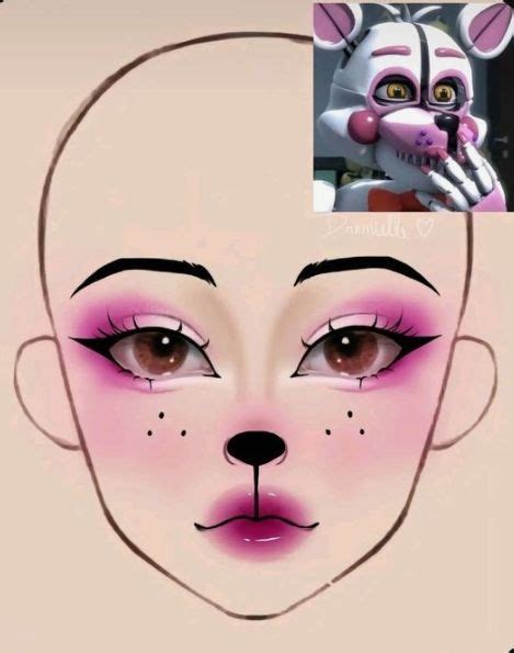 Funtime Foxy Make Up Косплейный макияж Макияж шаблон лица Идеи макияжа