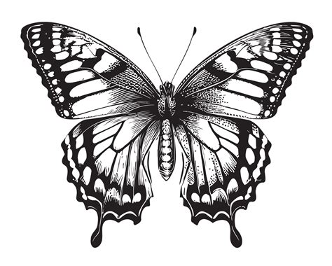 Butterfly Beautiful Hand Drawn Sketch Vector Illustration Insects