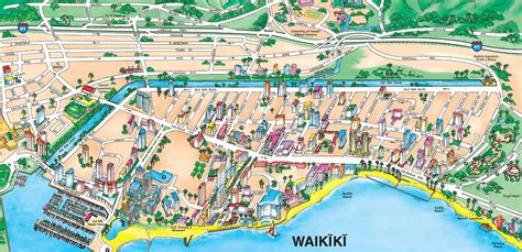 Waikiki Hotels Map Honolulu Margorie Haas