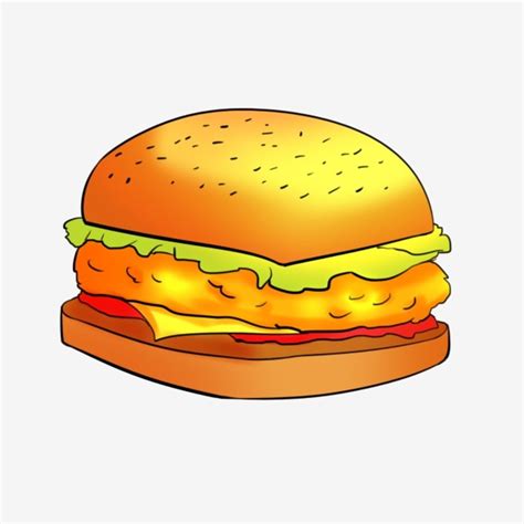 Snack Illustration Clipart Transparent Background Burger Snack Cartoon