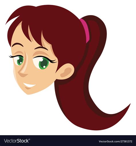 Cute Girl With Ponytail Royalty Free Vector Image