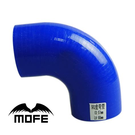 Mofe Blue 57mm 90 Degree Elbow Silicone Rubber Joiner Bend 22 Inch