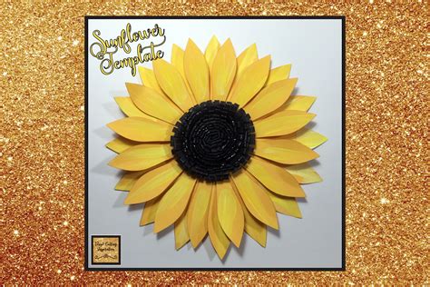 Svg Dxf Png Petal 44 Sunflower Paper Flower Template Diy Cricut And B87