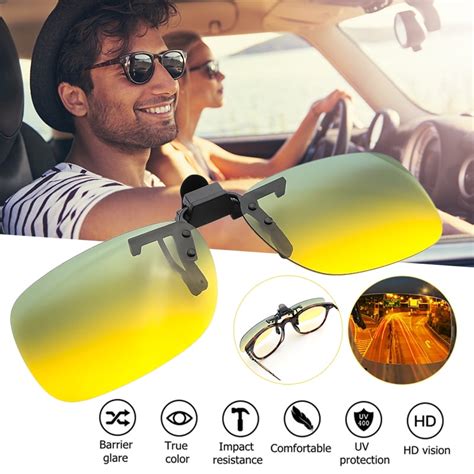 polarized uv400 lens clip on night vision driving glasses eyeglasses sunglasses anti glare sport