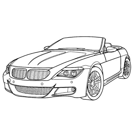 Bekijk alle kleurplaten, print een auto kleurplaat uit en. Leuk voor kids - BMW M6 cabrio