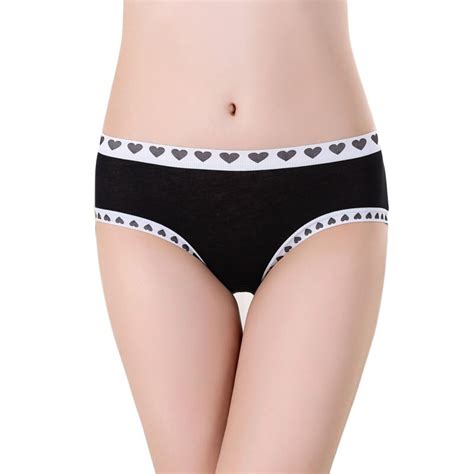 buy 2017 women sweet heart bamboo fiber underwear briefs sexy seamless panties