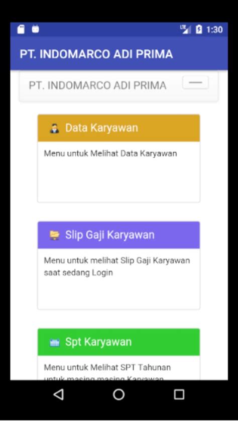 Pt.natatex prima is indonesia buyer, we provide market analysis, trading partners, peers, port statistics, b/ls, contacts(including contact, email, url). SDM (TAD) Slip Gaji On-line PT.Indomarco Adi Prima for Android - APK Download