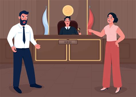 Law Court Session Flat Color Vector Illustration 2523597 Vector Art At