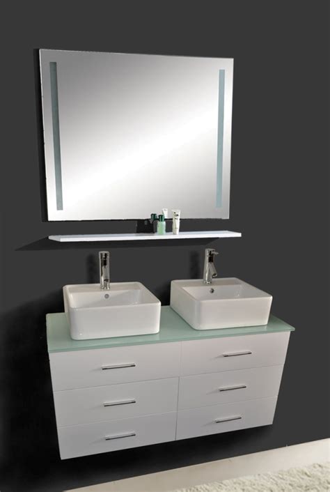 Nominal vanity width ranges (in): 47-Inch Hunter Vanity | Wall Hung vanity | White Sink Vanity