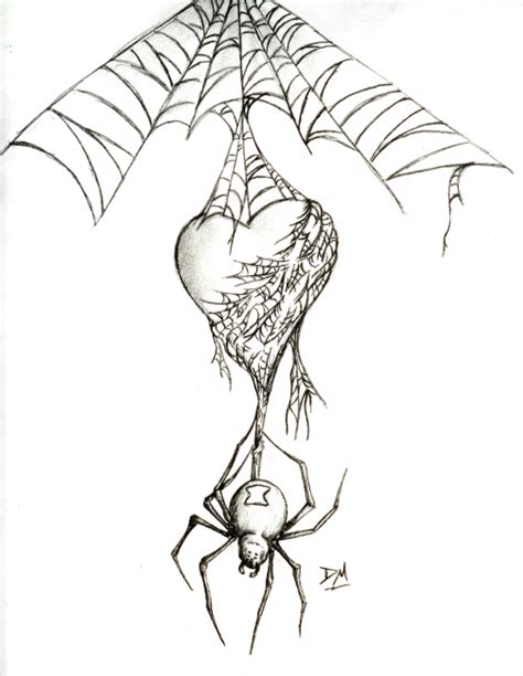 Black Widow Spider Webs And Heart Art Tattoo Tattoomagz › Tattoo