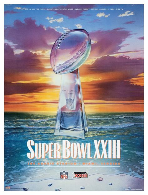 1989 49ers Vs Bengals 22 X 30 Canvas Super Bowl Xxiii Program Superbowl