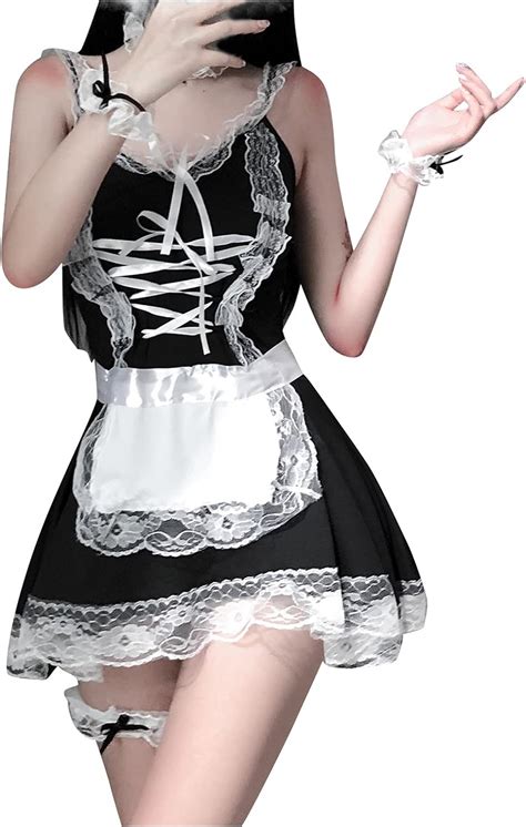Whsop Dienstmädchen French Maid Kostüm Damen Hausmädchen Kostüm Set
