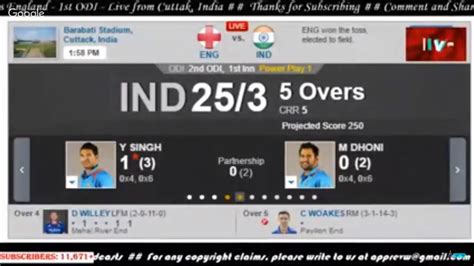 India Vs England Live Cricket Score Streaming 2nd Odi Youtube