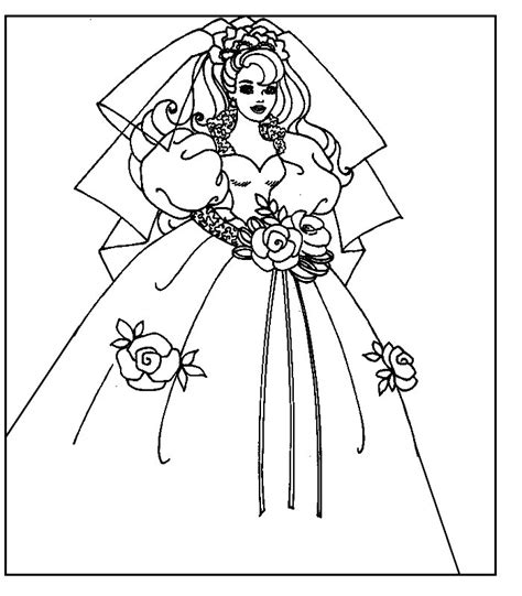 Disegno di barbie cenerentola con abito matrimonio da stampare e. barbie sposa immagine da colorare n. 10747 - cartoni da ...