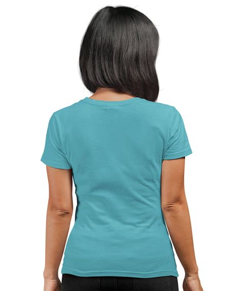 Medle Solid Sky Blue Womens T Shirt Regular Fit Elegant Cotton Tee