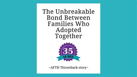 the unbreakable bond between families who adopted together