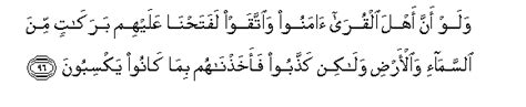 Surah Al Araf Verse 96