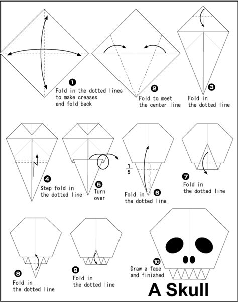 Origami A Skull Instructions Easy Origami Instructions For Kids