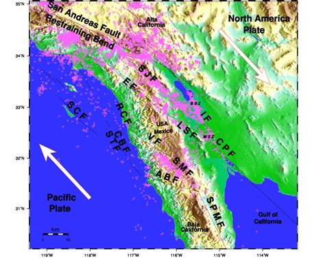 Location Map Showing Major Quaternary Fault Zones And Seismicity Of
