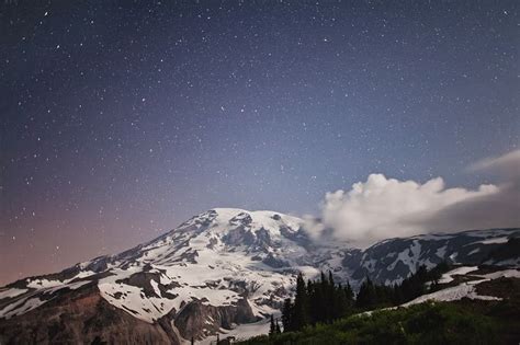 Beautiful Mt Rainier At Night Photo Credit ©ryanflynnphotography