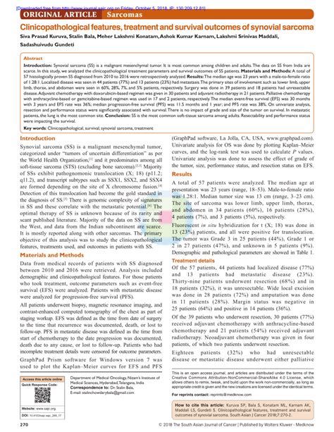 Pdf Clinicopathological Features Treatment And Survival Outcomes Of