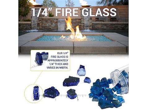 American Fireglass One Fourth Inch Premium Collection Azuria Reflective Fire Glass 10 Pound
