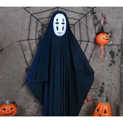 Adult Halloween Costume Spirited Away No Face Mask Faceless Kaonashi Cosplay Fancy Anime Party