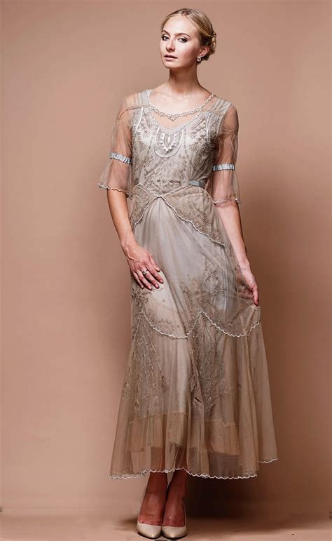 Perfect for the shoot tomorrow. Edwardian Vintage Wedding Dress in Sand/Silver by Nataya ...
