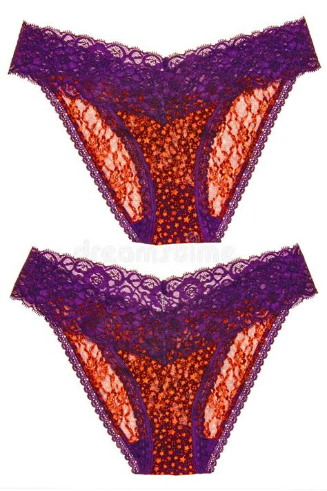 underwear woman isolated set of luxurious elegant pink lacy thongs panties with colorful orange