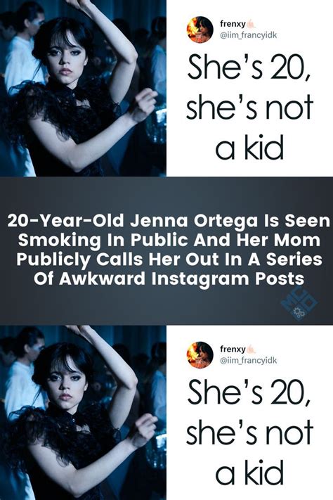 20 year old jenna ortega is seen smoking in public and her mom publicly calls her out in a