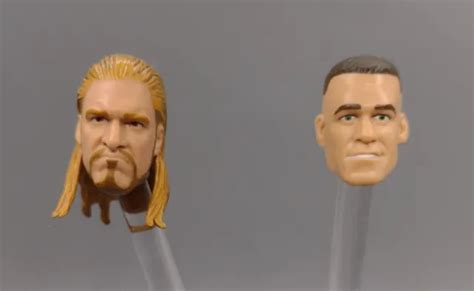 WWE MATTEL JAKKS Custom Fodder 1 12 Head HHH And John Cena 12 00