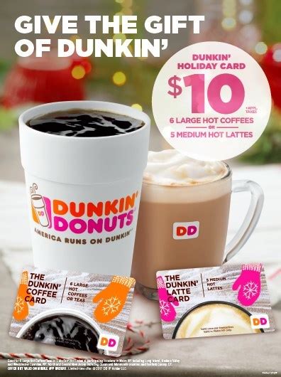 How do i check my gift card balance online? $10 Dunkin' Coffee And Latte Cards, Available Throughout ...