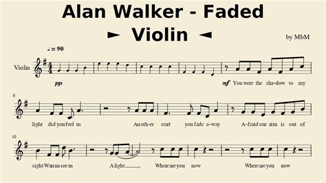 Alan Walker Faded Violin Sheet Music Cover By Mace Youtube