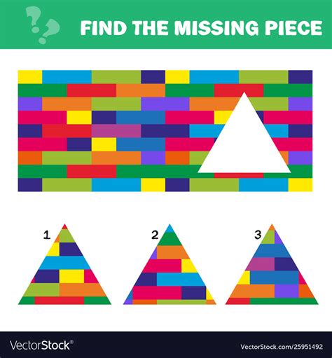 Visual Logic Puzzle Find Missing Piece Puzzle Vector Image