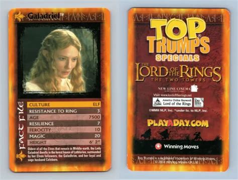 Galadriel Lord Of The Rings The Two Towers Top Trumps Specials