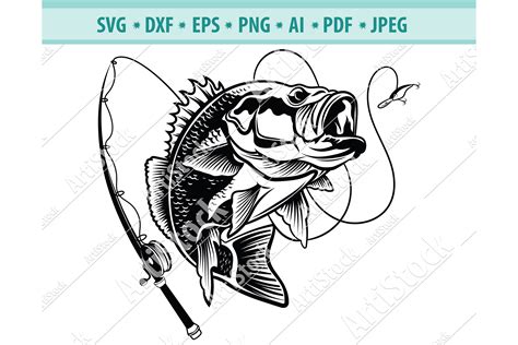 Bass Fishing Svg Fishing Svg Fishing Hooks Png Dxf Eps SVGs Design Bundles