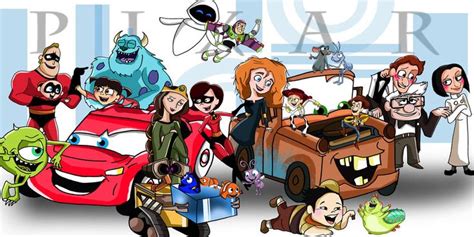 An Image Of Cartoon Characters In Front Of A Car