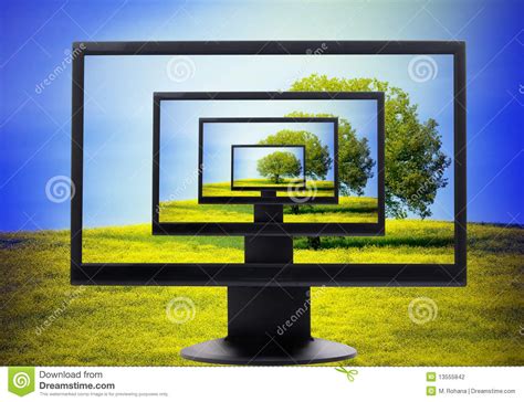 Ditch microsoft's rolling green hills or apple's swirling galaxy. Computer screen stock photo. Image of technology ...