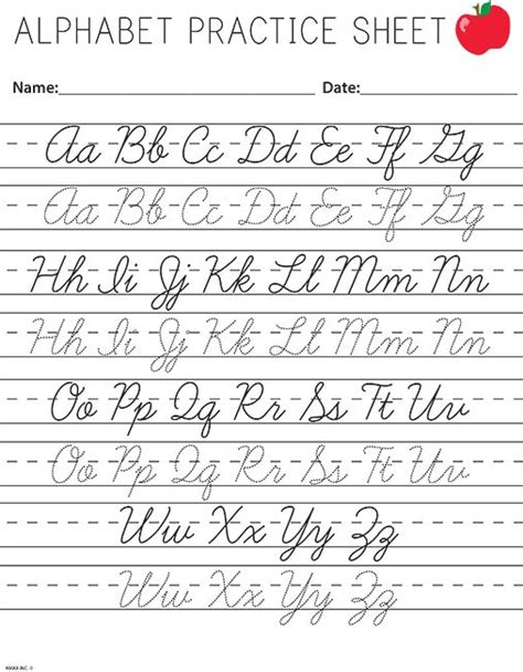 Cursive Uppercase Letters Printable Worksheet