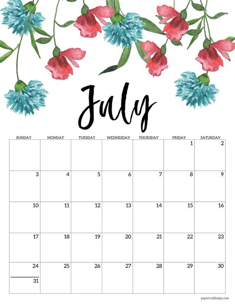 Free Printable 2022 Floral Calendar Paper Trail Design Free Printable