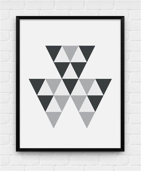 Geometric Triangles Printable Poster Digital Art Download Etsy