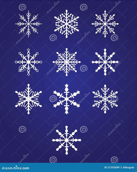 Ten Beautiful Snowflakes Stock Vector Illustration Of Symbol 21355689